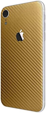 Gold Carbon Fiber SKINTZ Glass Protection Skin Wrap Compatible iPhone XR (6.1")
