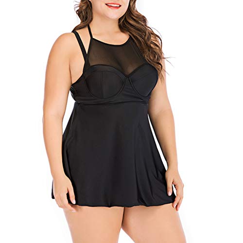 iYBUIA Women's Plus Size Bathing Suits Paisley Print Two Piece Swimsuit Mesh Patchwork