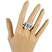Genuine Turquoise & Gemstones Ring in 925 Sterling Silver Lady's Size 6 to 11