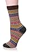 Color City Womens 5 Pairs Colorful Thick Knitting Cotton Crew Socks - Warm Wool Winter Socks,Free Size,Style F