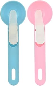 IKAAR 2pcs Ice Cream Scoop Plastic Ice Cream Scoopers with trigger for Fruit Ice Cream & Cookie Mash Food (Blue+Pink)
