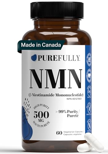 PUREFULLY NMN Supplement 500mg – Purity >99.7% | NMN Supplement Canada | NAD+ Booster | Nicotinamide Mononucleotide | Energy & Metabolism | 60 Capsules