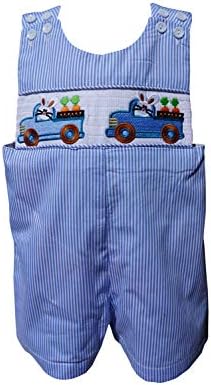 Dana Kids Boys Easter Bunny Truck Smocked Shortall (3T)