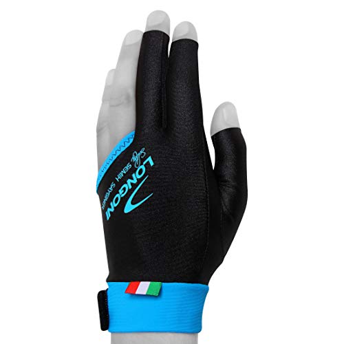 Longoni Sultan Billiard Pool Cue Glove - for Left Hand - Black (X-Large)