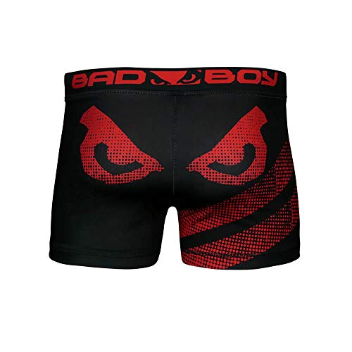 Bad Boy Classic Polyester Competition MMA Mixed Martial Arts Vale Tudo Shorts Black/Red - Small
