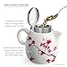 Tea Forte Pugg Ceramic Teapot Infuser Set with Loose Lea Tea Steeping Basket and Lid, Cherry Blossoms
