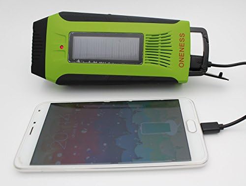 ONENESS Emergency Survival Solar Hand Crank Multi- Purpose Digital Radio AM/FM/ NOAA + Flashlight+Cellphone Charger 2000 mAh