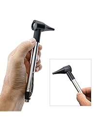 Serenelife   Otoscopio de fibra óptica compacto, diseño digital de luz LED brillante y aumento de 3 veces con funda de viaje, punta de Speculum lavable