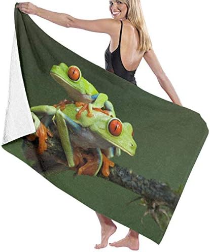 BAGT Bath Towel Microfiber, Two Red Eyed Tree Frogs Bath Towels Blanket Travel Pool Unisex 31" X 51"