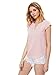 MakeMeChic Women's Casual Plain Scallop Cutout Cap Sleeve Blouse Top Pink Large