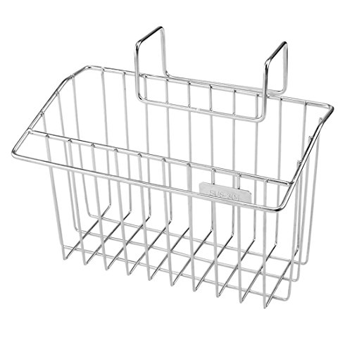 PeleusTech Kitchen Sink Caddy, Stainless Steel Sink Hanging Storage Box Draining Kitchen Soap Sponge Holder Rack Brush Sponge Sink Draining Towel Rack Kitchen Tool - Silver - Thumbnail 7