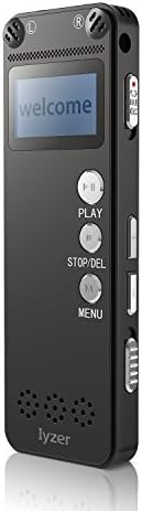 Digital Voice Recorder [2018 Upgraded Version] Audio Recorder for Lectures 8GB PCM Linear Sound Recorder with Micro USB &amp; MP3 Player Microphone Noise Reduction --By Iyzer (black Recorder)
