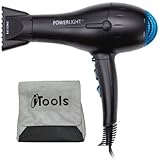 Bio Ionic iTools PowerLight NanoIonic Pro-Dryer 1875W - Black, comes with Shoulder Bag