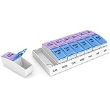 Ezy Dose Weekly AM/PM Travel Pill Organizer and Planner │ Removable AM/PM Compartments │ Great for Travel (Large)