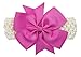Wehous 8 Pcs Baby Girl's Headbands Turban Chiffon Hairband for Newborn and Children Pink