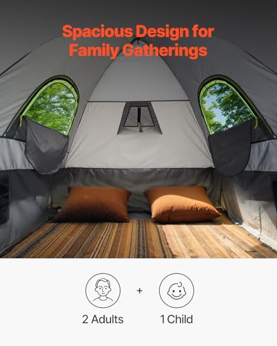 VEVOR Pickup Truck Tent, Fit 5.0-6.7ft Truck Tents for Camping, Waterproof PU2000mm 2-3 Person Sleeping Truck Bed Tent with Double Layer Design, for Camping Traveling Outdoor Activities