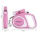 UPSKY Retractable Dog Leash, 16 ft Scalable Dog Walking Leash with Bright Flashlight for Small-Medium, Moving Free, One Button Break & Lock- Pink
