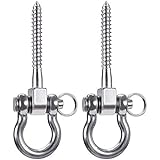 SELEWARE Set of 2 Permanent Antirust 304 Stainless Steel Screw Bracket Heavy Duty 180° Swing Hangers, 1800LB Capacity Playground Yoga Hammock Rope Tire Web Chair Sandbag Punching Bag Porch Swing Sets