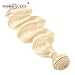 FASHION QUEEN Hair 613 Blonde Hair Bundles, Silk Body Wave Brazilian Virgin Hair, Honey Blonde Unprocessed Human Hair Weave 1 Bundle 100g 18 Inch