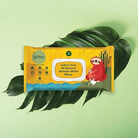 Allter Bamboo Baby Wipes (White) - Pack of 72