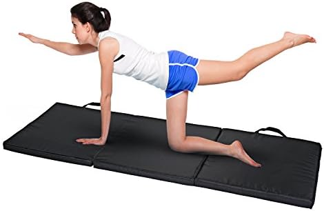 Basics Hardware 3-Fold Gym Mat with Carry Handles, Tri-Fold Stretch Mat, Portable, 2-inch (3-Fold)