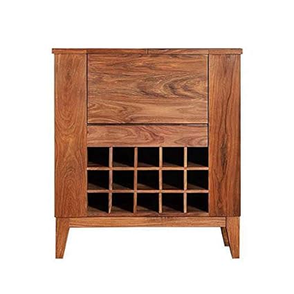 Ringabell Solid Wood Scotch Bar Cabinet (Teak Finish)