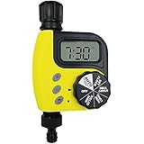 Programmable Hose Faucet Timer, Single Outlet Digital Garden Watering Flowers Irrigation Water Timer with Large LCD for Outdoor (Yellow)