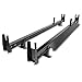 TAC Universal 2 Bars Roof Ladder Rack 600 LBS Capacity Utility Adjustable Cross Bar with Stopper for Van Without Rain Gutter Fit for Kayak Canoe Ladder Lumber Pipes Cargo Carrier Accessories