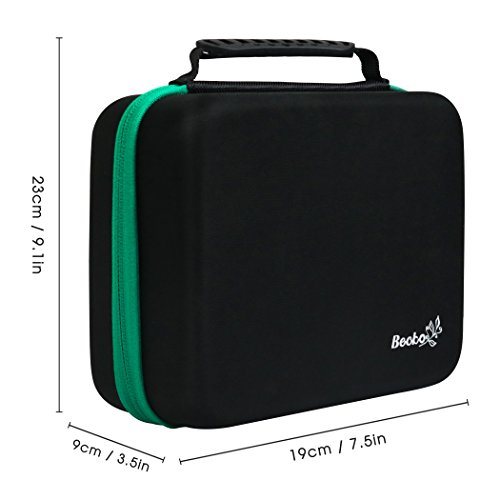 Becko Essential Oils Holders Travel Kit Case for 5, 10, 15, 20ml Vials, Holds up to 30 Bottles, Hard Case High Density Foam Protection, with Enclosed Funnel, Sticker labels & Opener