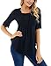 Uniboutique Womens Half Sleeve Scoop Neck Loose Casual Swing Tunic Top Shirt Blouse