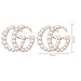 Luxury Letter G Pearl Initial Stud Earrings Drop Statement Earrings for Women Girls (A)
