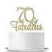 Gold Glitter 70 & Fabulous Cake Topper - 70th Birthday Party Decoration Sign - Cheers to 70 Years Party Supplies