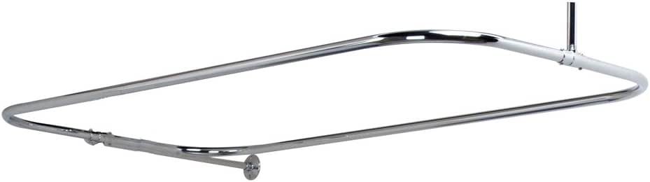 Amazon Com Barclay 4152 54 Cp Rectangular Shower Rod With Side