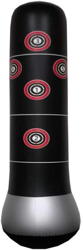 CHENGYI Inflatable Stress Punch Tower Punching Speed Bag Fitness Punching Tower Punching Bag Stand Power Tower Boxing MMA Target Bag For Children Teens Adult CYBX01-002 (63" Black)