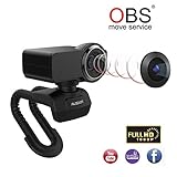 Ausdom Full HD 1080p Webcam, OBS Live Streaming Webcam, Computer Camera with Microphone for Skype Xsplit Twitch YouTube Facebook, Compatible for MAC OS Windows 10/8/7