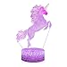 3D Illusion monocerous Unicorn Night Lamp, 7 Color Change, Touch White Crack Base