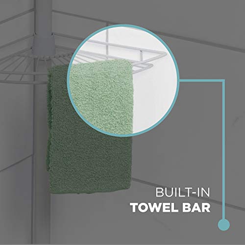 Zenna Home, White Zenith Products 2114W Tub and Shower Tension Pole