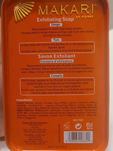 MAKARI Extreme Argan & Carrot Oil 3 Piece Gift Set - Exfoliating Soap, Tone Boosting Body Lotion & Face Cream Ideal for All Skin Types, Botanical Self Care Kit for Women