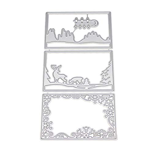 Shoresu Cutting Die,Metal Cutting Dies Cutting Stencil DIY Scrapbooking Embossing Paper Cards Home Decor - Christmas Elk