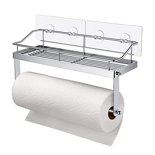 Carry360 Adhesive Paper Towel Holder Shelf,Wall Mounted Paper Towel Holder Basket for Kitchen,Shower Bathroom & Balcony,Rustproof,No Drilling,SUS 304 Stainless Steel - Thumbnail 7