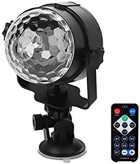 Rainbow Connects Disco Ball LED Crystal Magic Rotating Lights USB Powered Rgb Led Par lighting Sound Actived Stage Lights with Remote Control For Christmas Home KTV Xmas Wedding - 3W RGB 7 Colors