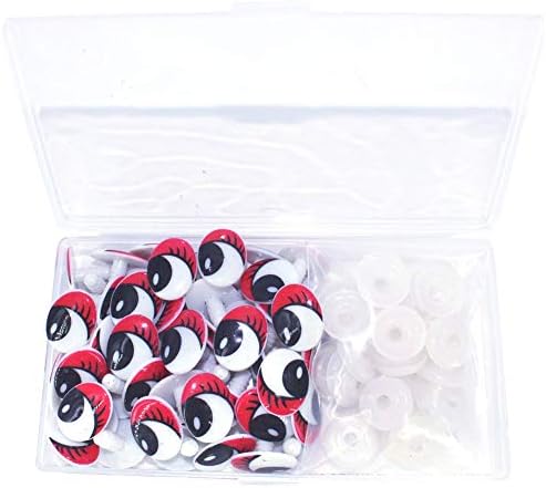 Bestartstore 1Box(50pcs) 22 x 16mm Oval Plastic Safety Eyes Colorful Printing DIY Craft Art Eyes for Teddy Bear Doll Animal Puppet Making