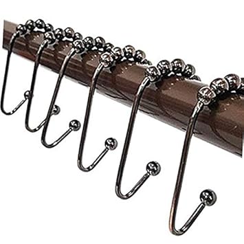 Love Creative Bronze Easy Glide Rollers Shower Curtain Amazon In
