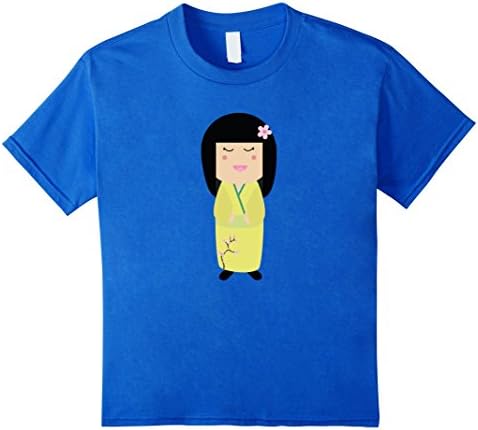 Kids kokeshi doll - japanese and kimono Shirt 6 Royal Blue