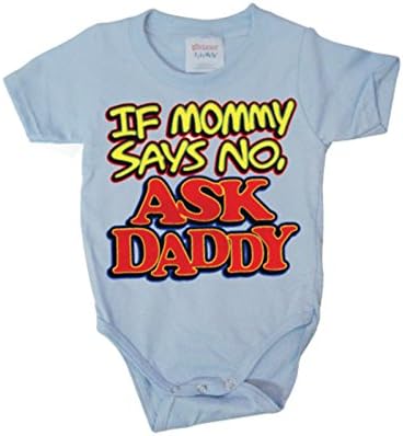 Funny Cute Slogan Baby Grow Mommy Says No Ask Daddy Official Babies Blue Vest