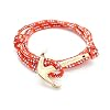 VIRGINSTONE-Gold-Plated-Anchor-Bracelets-on-Colorful-Nylon-Ropes