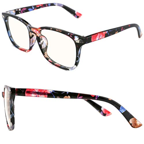 Slocyclub Blue Light Blocking Glasses Vintage Nerd Square Keyhole Design Eyeglasses Frame for Women Men - Thumbnail 2