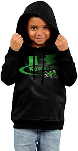 Doosweat Unisex Toddler Hooded Sweatshirt Kawasaki Logo Hoodie Black