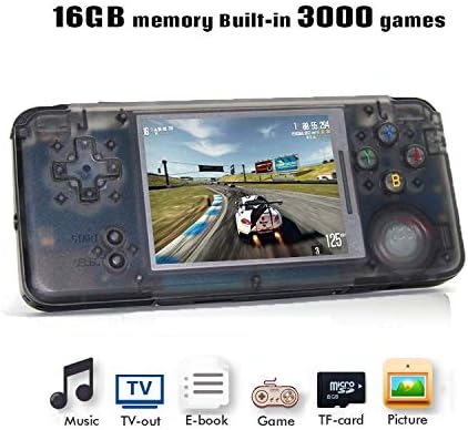 BAORUITENG Handheld Game Console, Retro Game Console 3 Inch HD Screen 3000 Classic Game Console ,Portable Video Game Great Gift for Kids (Black)