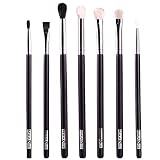Shensee 7PC Delicated Makeup Brushes Blend Shadow Eyeliner Smoked Bloom Eye Brushes Set (black)